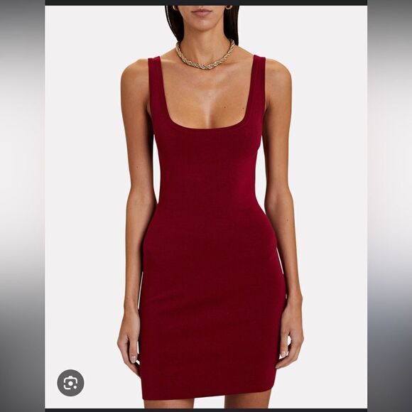 NEW L’Agence Hannah Knit Tank Dress Red Dahlia Small - Picture 10 of 10